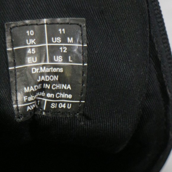 DR MARTEN'S Jadon Black Velvet Platform Zip/Lace Up Boots 12 US Wmn 11 US Men - Picture 13 of 14